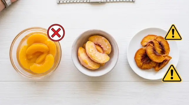 Canned, frozen, and dried peaches - which are safe for dogs