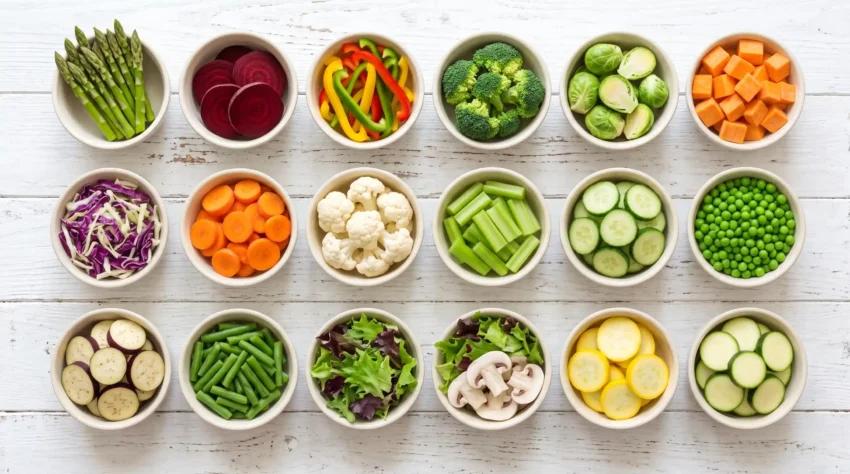 Complete list of vegetables safe for dogs - 19 vegetables grid